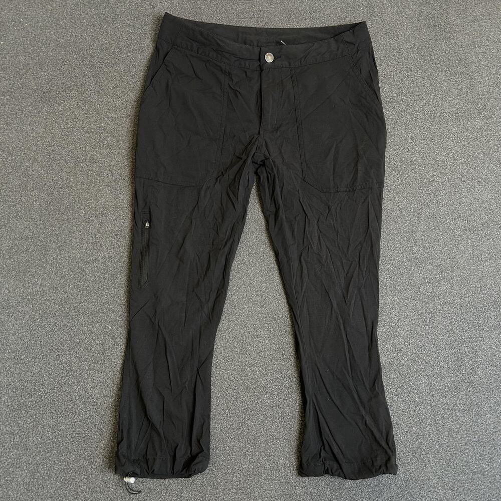 Columbia Capri Pants Womens 4 Black Hiking Straight Leg Zip Pockets Drawcord